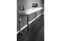 Bureau design 120x75 cm pour ordinateur portable teinté blanc laqué Bureau design 120x75 cm pour ordinateur portable teinté blanc laqué