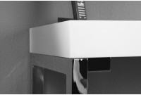 Bureau design 120x75 cm pour ordinateur portable teinté blanc laqué Bureau design 120x75 cm pour ordinateur portable teinté blanc laqué