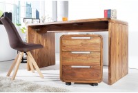 Caisson de bureau design en bois palissandre massif coloris naturel avec 3 tiroirs Caisson de bureau design en bois palissandre massif coloris naturel avec 3 tiroirs