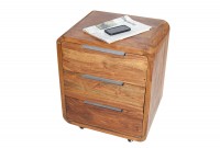 Caisson de bureau design en bois palissandre massif coloris naturel avec 3 tiroirs Caisson de bureau design en bois palissandre massif coloris naturel avec 3 tiroirs