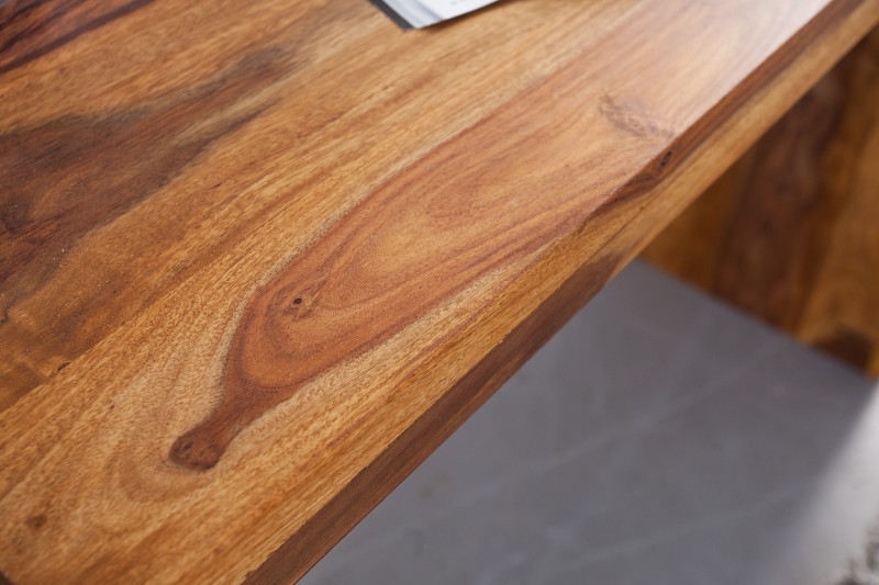 Bureau de 100 cm contemporain en bois massif coloris miel naturel