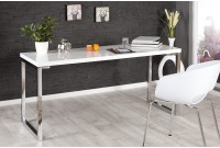 Bureau de design 160x75 cm en bois coloris blanc laqué