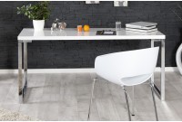 Bureau de design 160x75 cm en bois coloris blanc laqué Bureau de design 160x75 cm en bois coloris blanc laqué