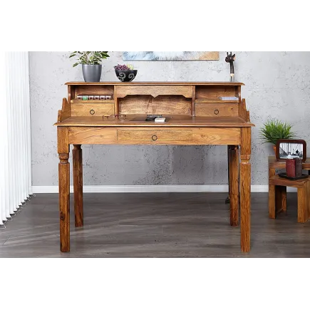 Bureau design de 115cm en bois massif naturel 2