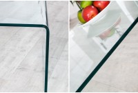Table basse 110 cm design en verre trempé coloris transparent