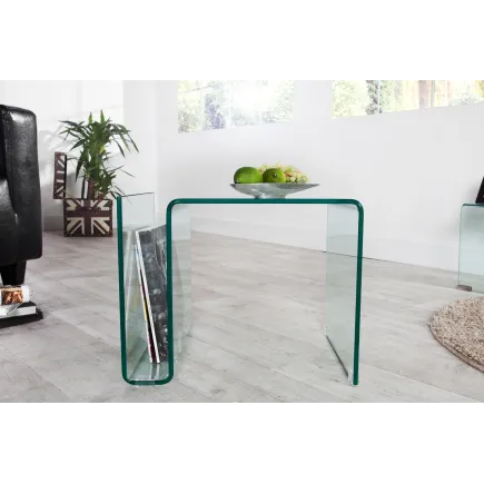 Table basse 50 cm design en verre trempé coloris transparent 2