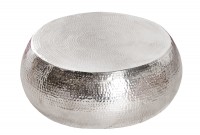 Table basse 80 cm ronde en aluminium coloris argent Table basse 80 cm ronde en aluminium coloris argent