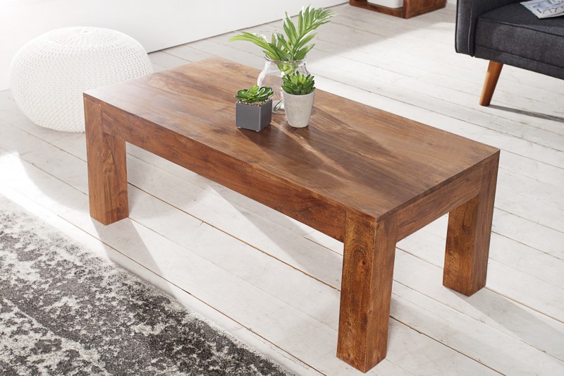 Table basse 100 cm en bois d'acacia coloris ciré naturel