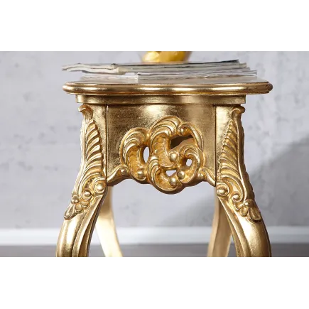 Meuble console 110 cm design classique coloris doré 2