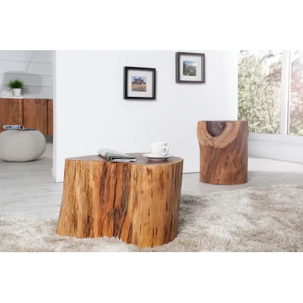 Table d'appoint 30 cm design naturel en bois massif 2