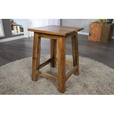 Tabouret design de 45cm en bois massif recyclé