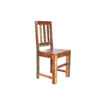 Lot de 2 chaises design en bois massif recyclé