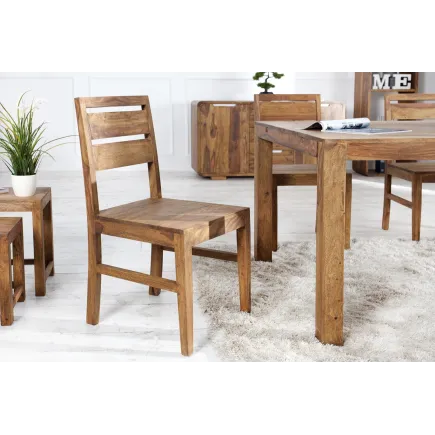 Ensemble de 2 chaises en bois massif pour salle à manger