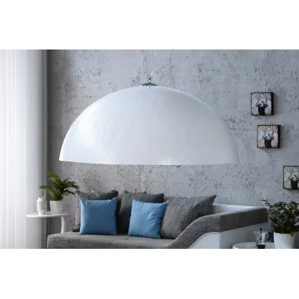 Lampe suspendue 70 cm design en fibre de verre blanc 2