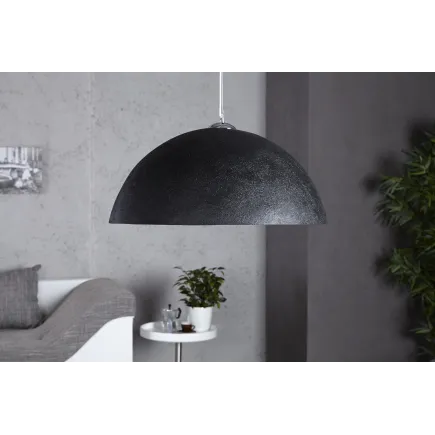 Lampe suspendue 50 cm design GLOW en fibre de verre coloris noir et or 2