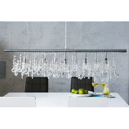 Lampe suspendue contemporaine horizontal en cristaux à 9 lampes 2