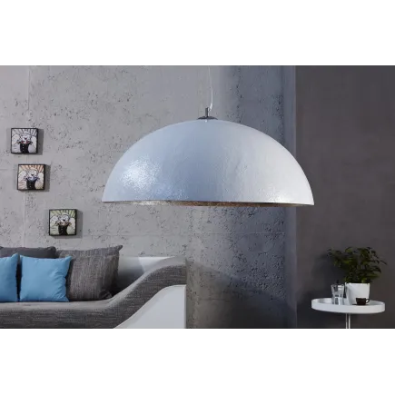 Lampe suspendue 50cm de design "GLOW" coloris blanc et argenté 2