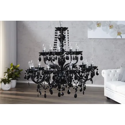 Lustre noir avec 15 bougies 2