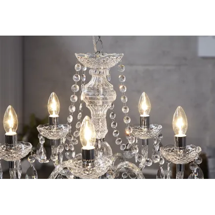 Lustre transparent suspendue  avec 5 bougies 2