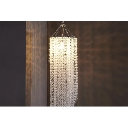 Long lustre transparent suspendue avec anneaux 2