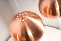 Barre de 3 lampes suspendues 20 cm design en métal cuivré