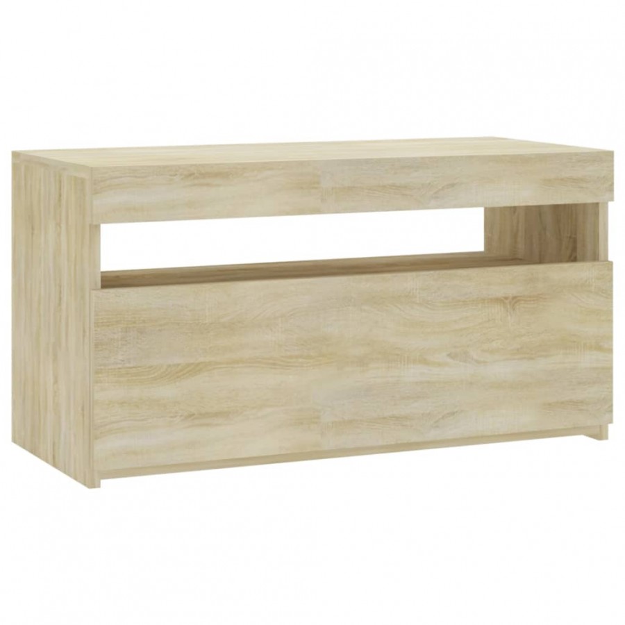Meuble TV avec lumières LED Chêne sonoma 75x35x40 cm