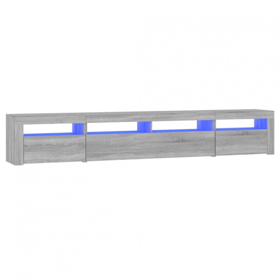 Meuble TV avec lumières LED Sonoma gris 240x35x40 cm