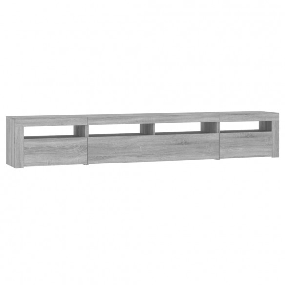 Meuble TV avec lumières LED Sonoma gris 240x35x40 cm