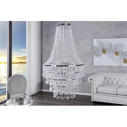 Lustre de luxe avec des cristaux en strass transparent 2
