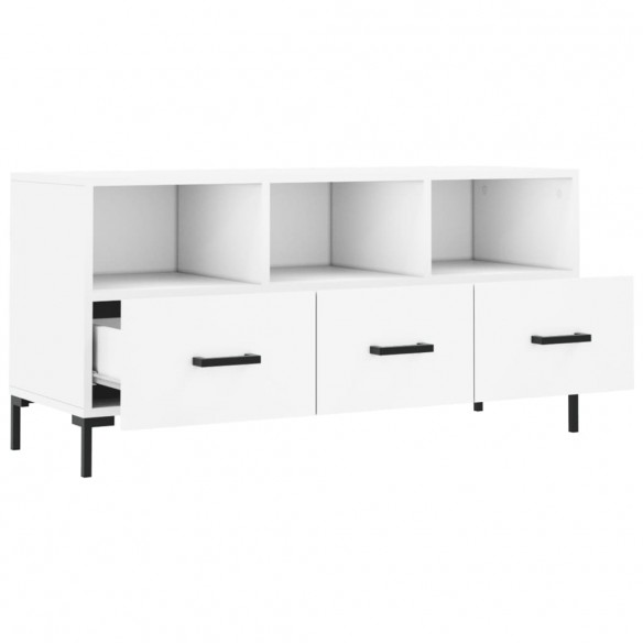 Meuble TV blanc 102x36x50 cm bois d'ingénierie