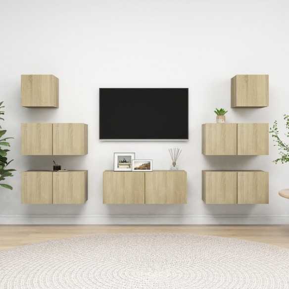 Ensemble de meuble TV 7 pcs Chêne sonoma Aggloméré