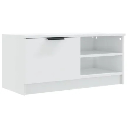 Meuble TV Blanc brillant 80x35x36,5 cm  2