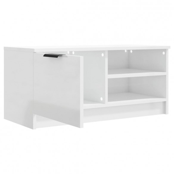 Meuble TV Blanc brillant 80x35x36,5 cm 