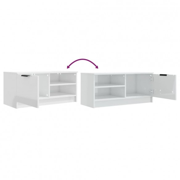 Meuble TV Blanc brillant 80x35x36,5 cm 