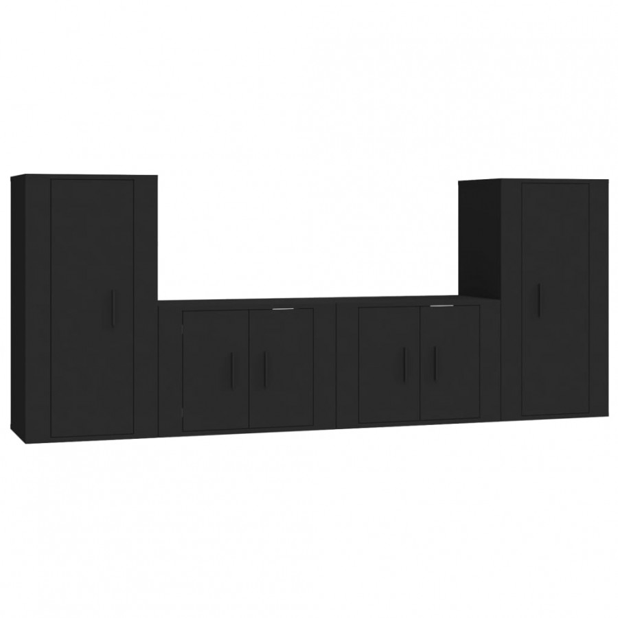 Ensemble de meubles TV 4 pcs Noir 