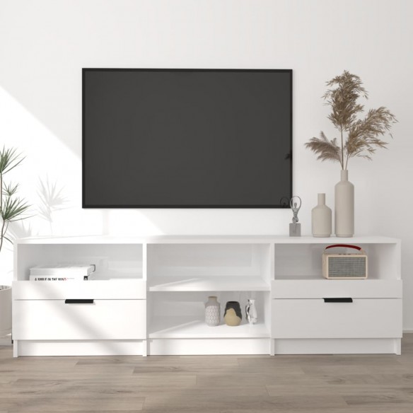 Meuble TV Blanc brillant 150x33,5x45 cm 