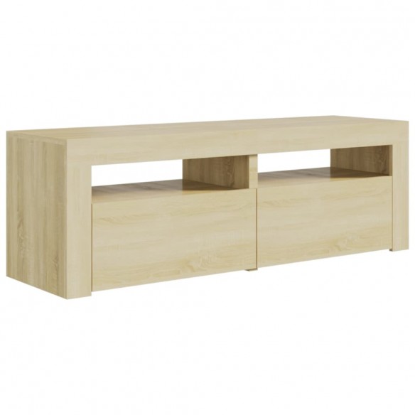 Meuble TV avec lumières LED chêne sonoma 120x35x40 cm