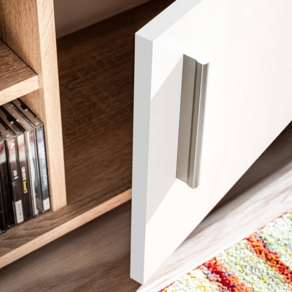 Ensemble Mural TV avec Lumière LED – Chêne Sonoma et Blanc – L260 cm – Salon & Séjour