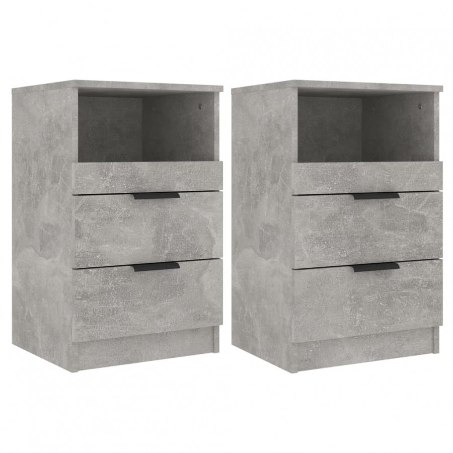 Tables de chevet 2 pcs Gris béton 