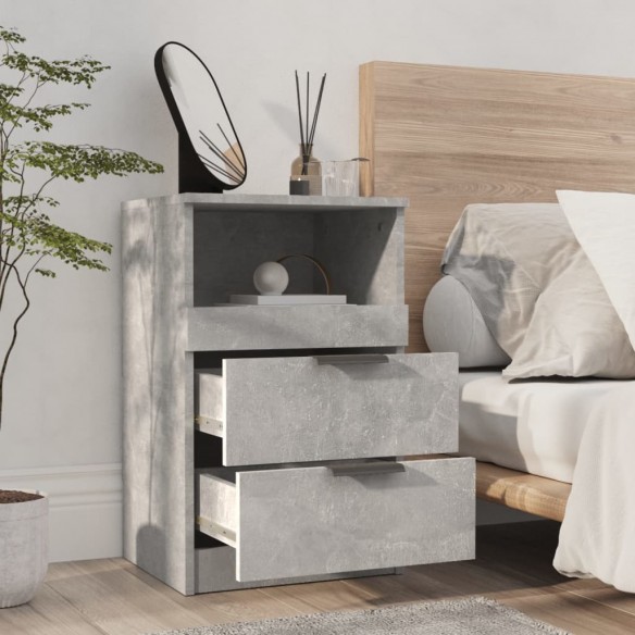Tables de chevet 2 pcs Gris béton 