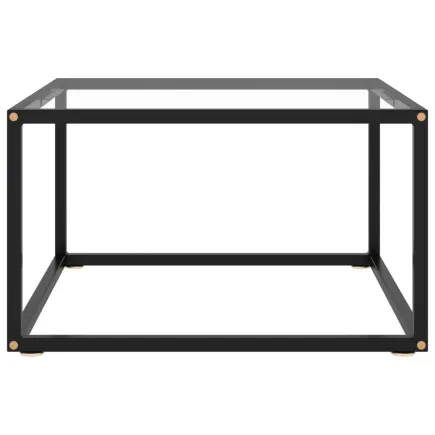 Table basse Noir avec verre trempé 60x60x35 cm 2