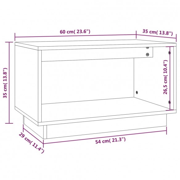 Meuble TV Gris 60x35x35 cm Bois de pin massif Meuble TV Gris 60x35x35 cm Bois de pin massif
