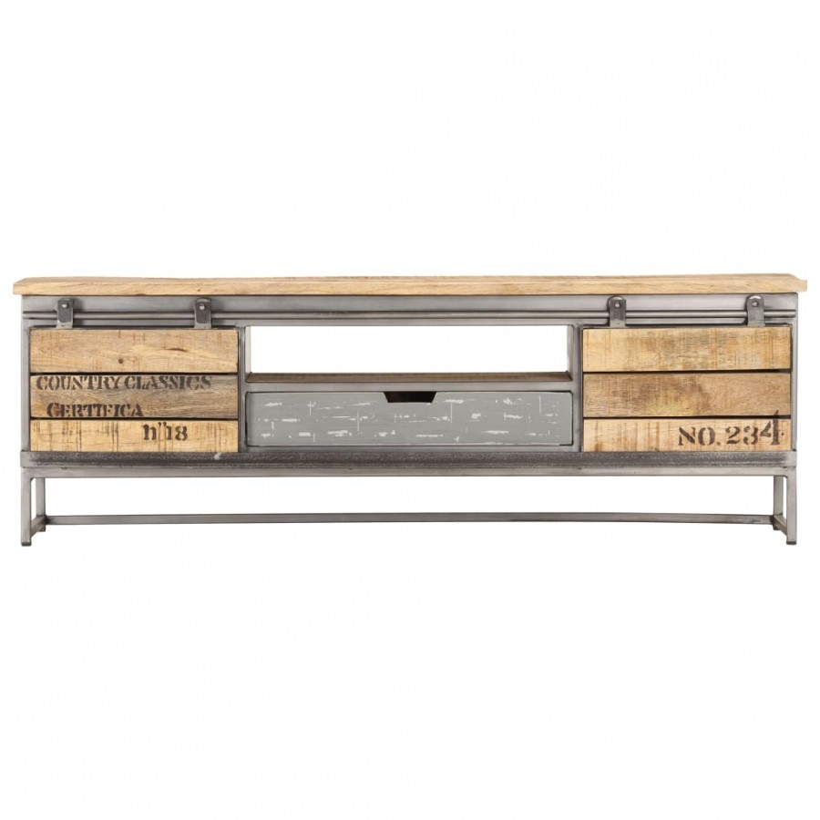 Meuble TV 120 x 30 x 40 cm Bois massif de manguier