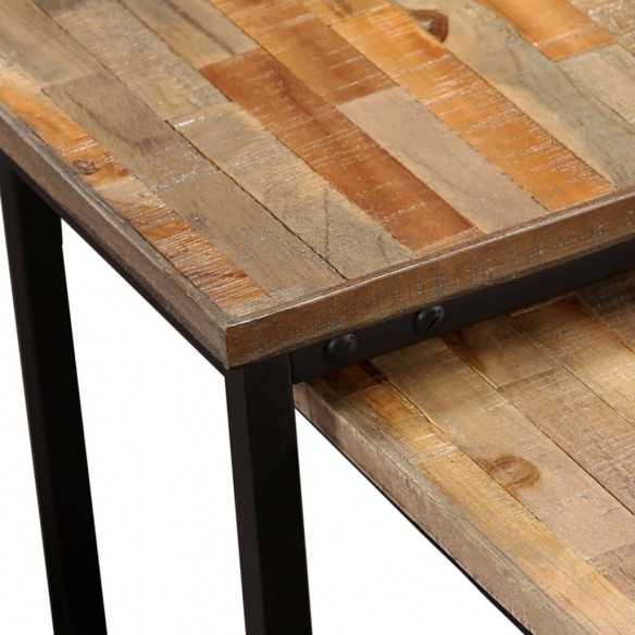 Table basse gigogne 2 pcs Teck massif de récupération Table basse gigogne 2 pcs Teck massif de récupération