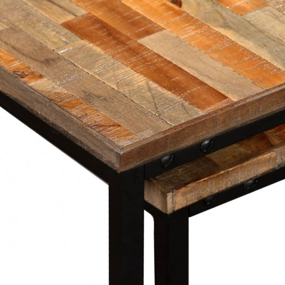 Table basse gigogne 2 pcs Teck massif de récupération Table basse gigogne 2 pcs Teck massif de récupération