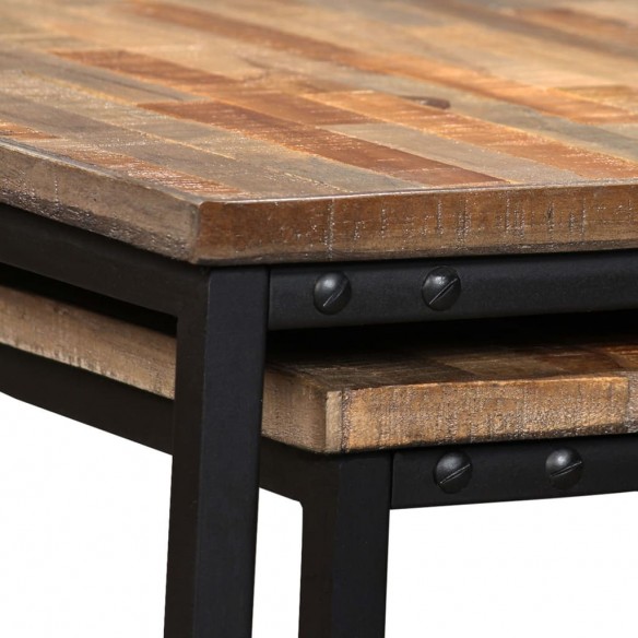 Table basse gigogne 2 pcs Teck massif de récupération Table basse gigogne 2 pcs Teck massif de récupération