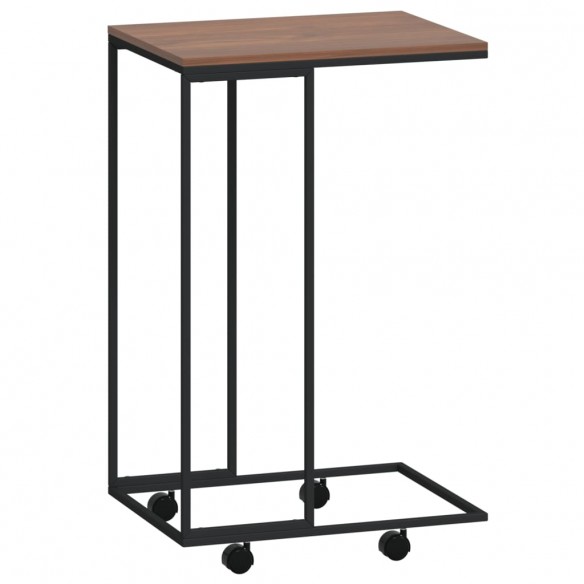 Table d'appoint avec roues Noir 40x30x63,5 cm  Table d'appoint avec roues Noir 40x30x63,5 cm