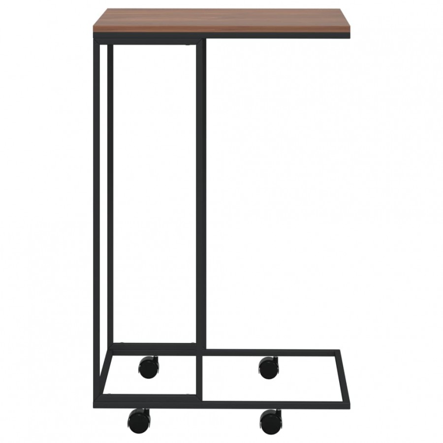 Table d'appoint avec roues Noir 40x30x63,5 cm