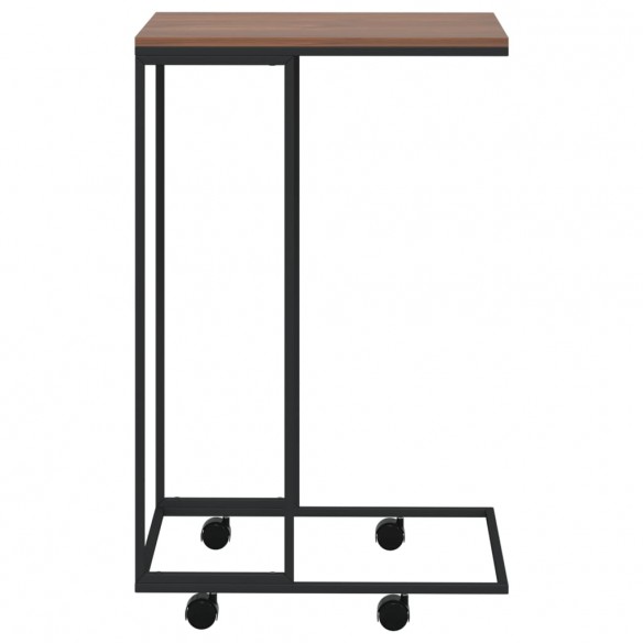 Table d'appoint avec roues Noir 40x30x63,5 cm  Table d'appoint avec roues Noir 40x30x63,5 cm