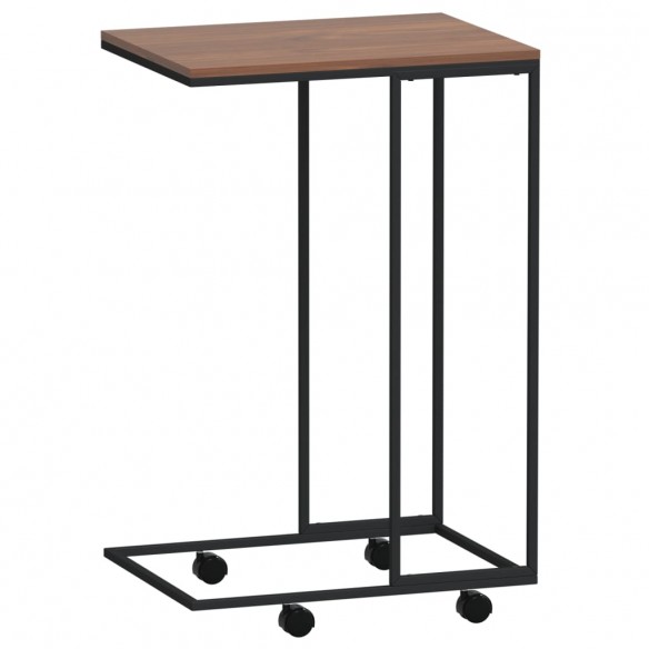 Table d'appoint avec roues Noir 40x30x63,5 cm  Table d'appoint avec roues Noir 40x30x63,5 cm